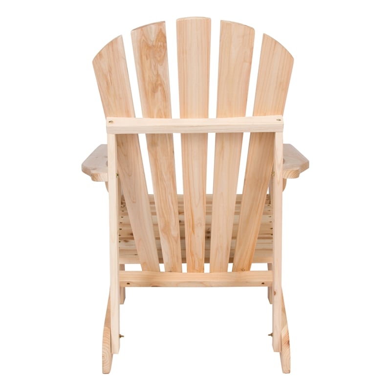 Shine Company Traditional Cedar Wood Patio Deck Adirondack Chair in Beige