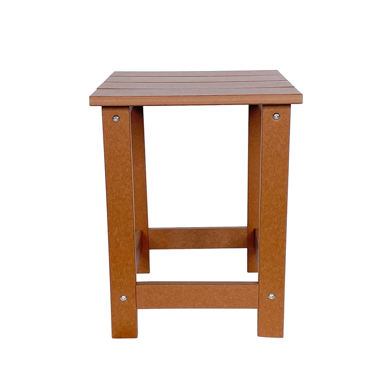 Shine Company Adirondack Indoor/Outdoor Square Resin End Table in Brown