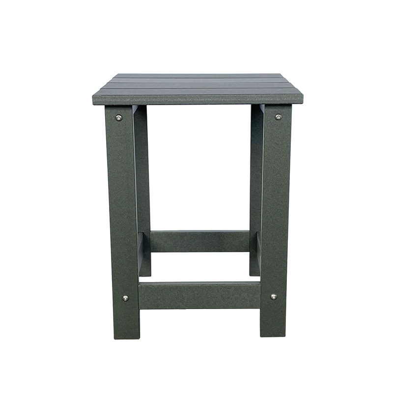 Shine Company Adirondack Indoor/Outdoor Square Resin End Table in Gray