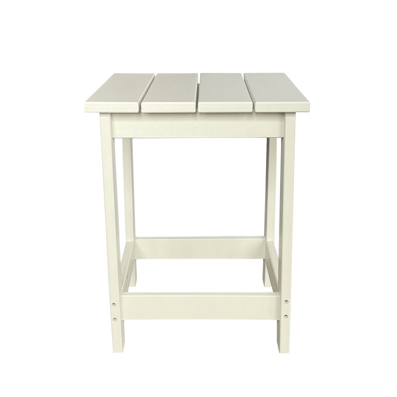 Shine Company Adirondack Indoor/Outdoor Square Resin End Table in White