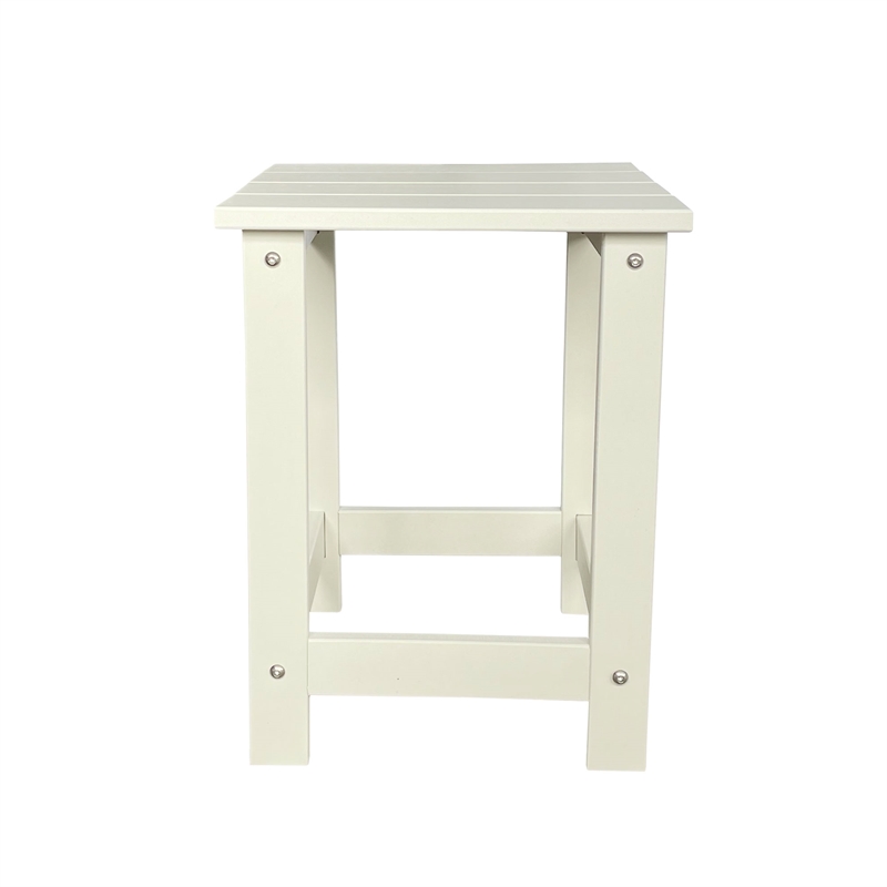 Shine Company Adirondack Indoor/Outdoor Square Resin End Table in White