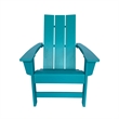 Shine Company Modern Resin All-Weather Patio Porch Adirondack Chair in Blue