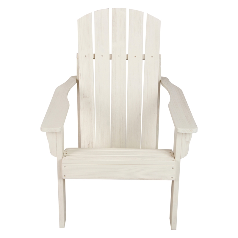 Shine Company Traditional Cedar Wood Patio Firepit Adirondack Chair in White