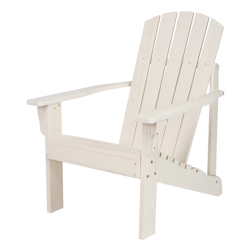 Shine Company Traditional Cedar Wood Patio Firepit Adirondack Chair in White
