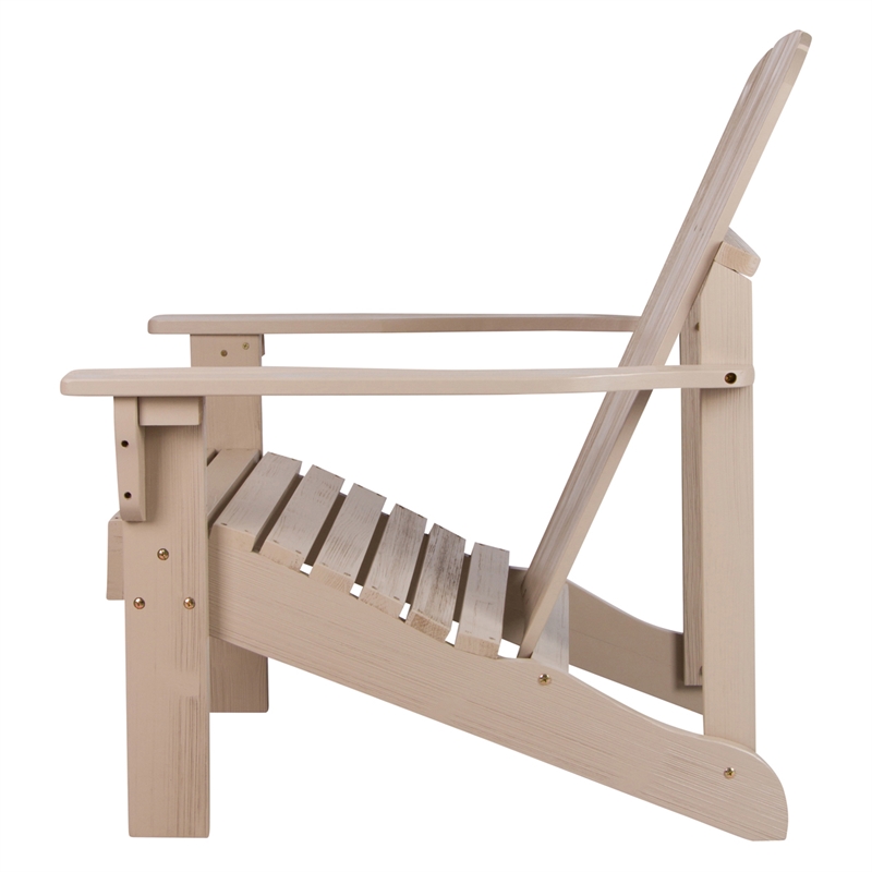 Shine Company Traditional Cedar Wood Patio Firepit Adirondack Chair in Gray