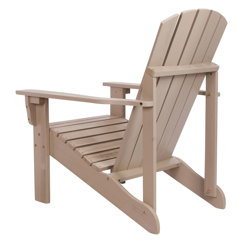 Shine Company Traditional Cedar Wood Patio Firepit Adirondack Chair in Gray
