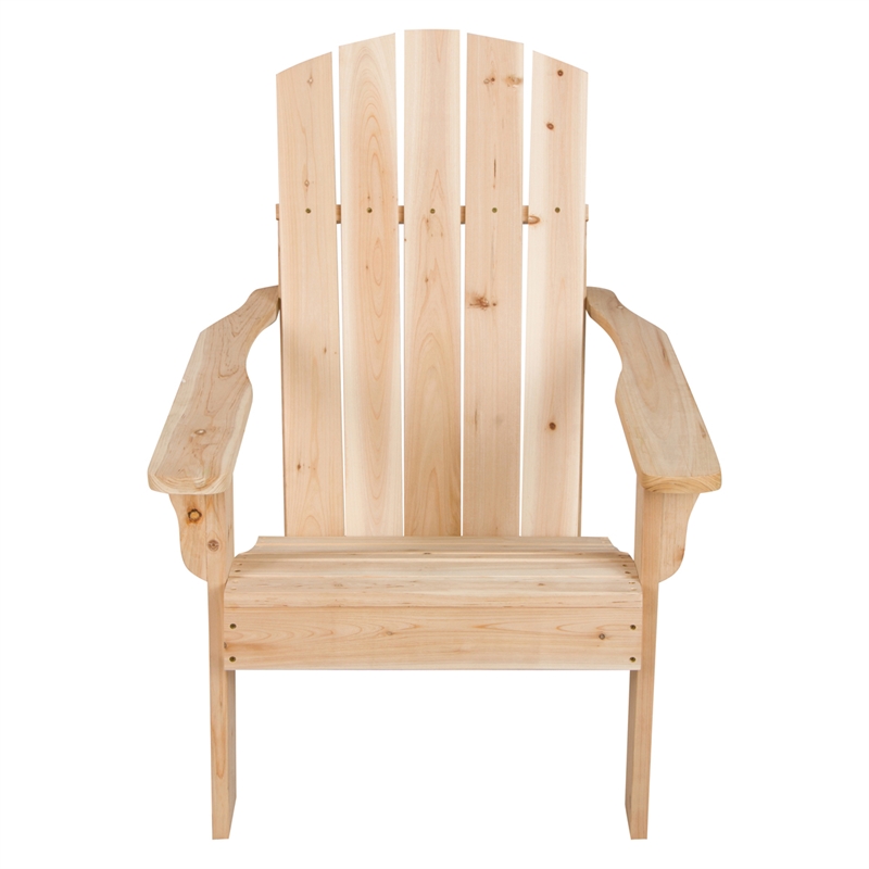 Shine Company Traditional Cedar Wood Patio Firepit Adirondack Chair in Beige
