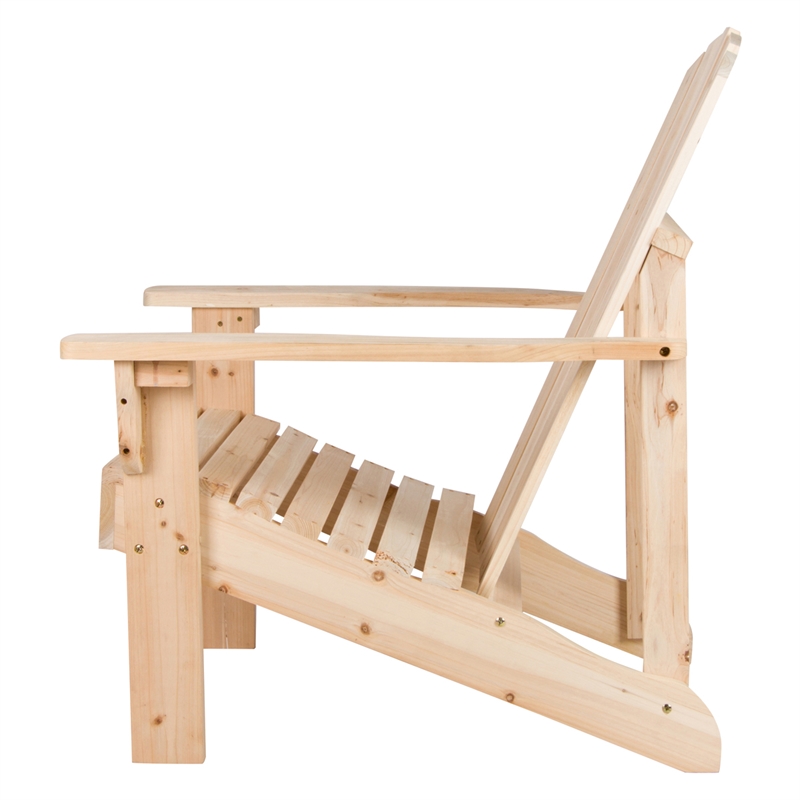 Shine Company Traditional Cedar Wood Patio Firepit Adirondack Chair in Beige