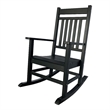 Shine Company All-Weather Traditional Resin Patio Porch Rocker in Black