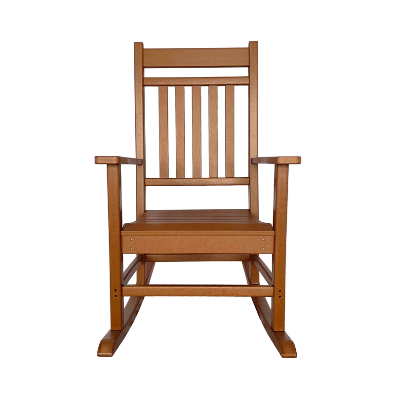 Shine Company All-Weather Traditional Resin Patio Porch Rocker in Brown