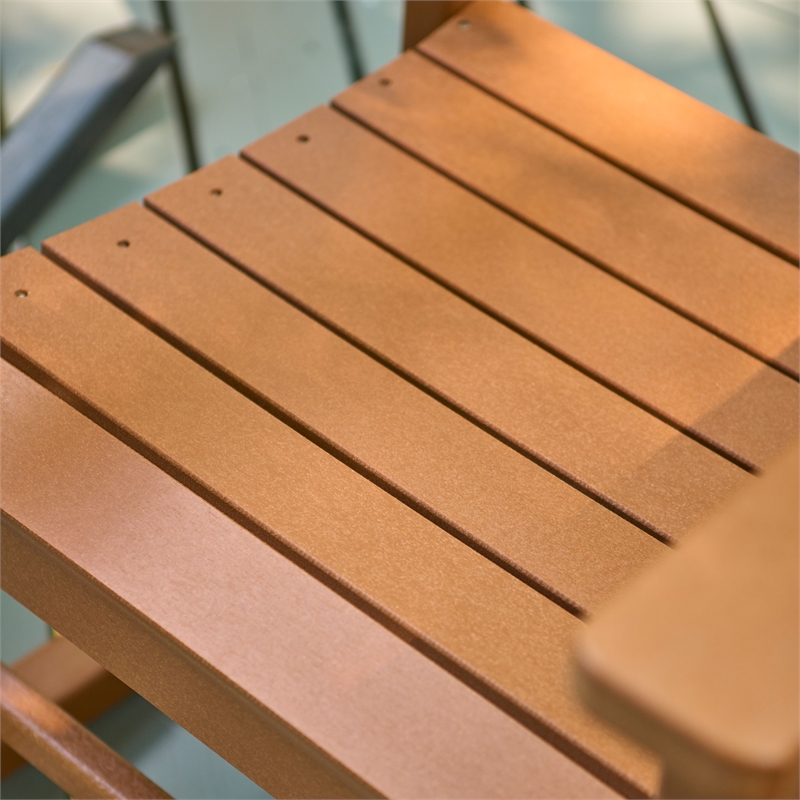 Shine Company All-Weather Traditional Resin Patio Porch Rocker in Brown