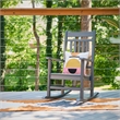 Shine Company All-Weather Traditional Resin Patio Porch Rocker in Gray