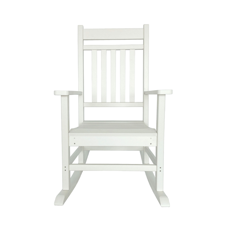 Shine Company All-Weather Traditional Resin Patio Porch Rocker in White