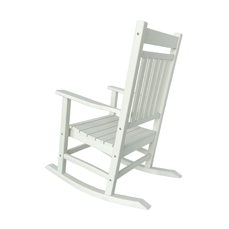 Shine Company All-Weather Traditional Resin Patio Porch Rocker in White