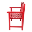 Shine Company Traditional Cedar Wood Patio Porch Garden Bench in Red