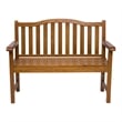 Shine Company Traditional Cedar Wood Patio Porch Garden Bench in Brown