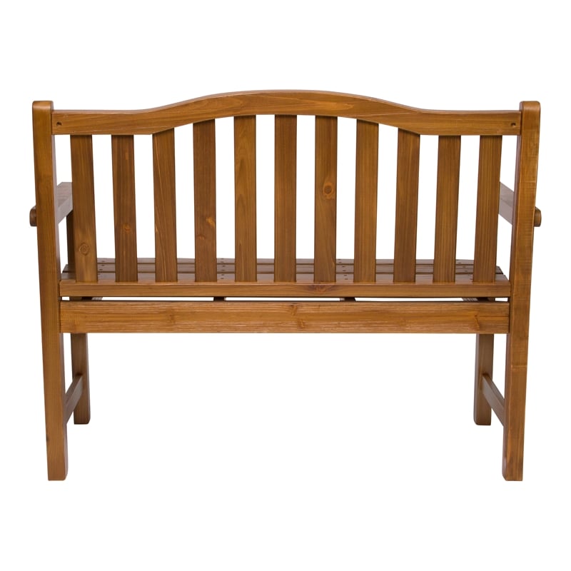 Shine Company Traditional Cedar Wood Patio Porch Garden Bench in Brown