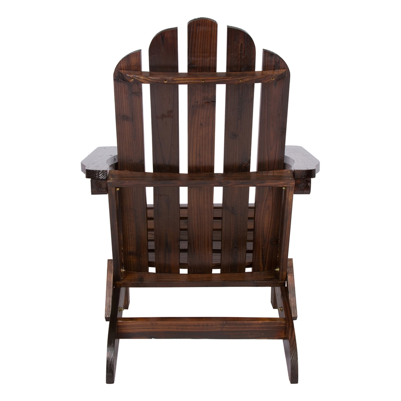 Shine Company Traditional Cedar Wood Folding Adirondack Chair in Brown