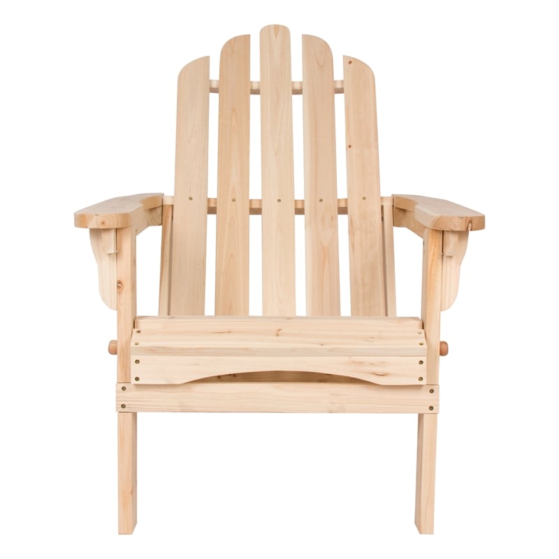 Shine Company Traditional Cedar Wood Folding Adirondack Chair in Beige