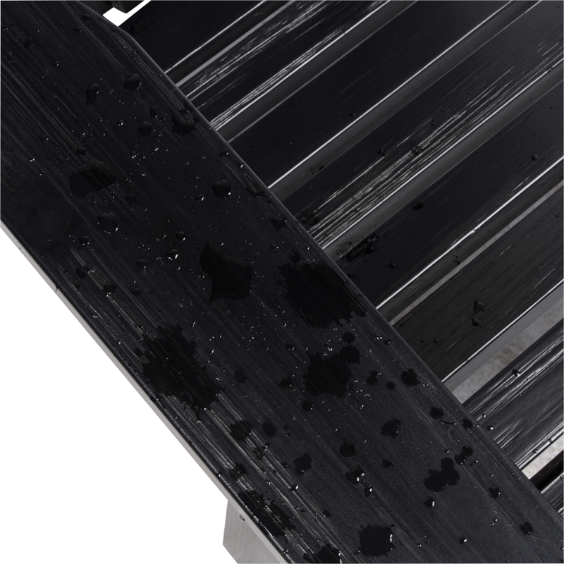 Shine Company Traditional Cedar Wood Folding Adirondack Chair in Black