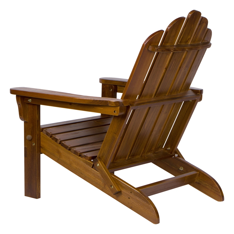 Shine Company Traditional Cedar Wood Folding Adirondack Chair in Brown