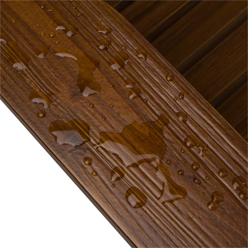 Shine Company Traditional Cedar Wood Folding Adirondack Chair in Brown