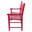 Shine Company Traditional Hardwood Patio Porch Garden Bench in Red