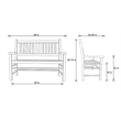 Shine Company Traditional Hardwood Patio Porch Garden Bench in Red