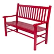 Shine Company Traditional Hardwood Patio Porch Garden Bench in Red