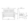 Shine Company Traditional Hardwood Patio Porch Garden Bench in Brown