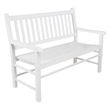 Shine Company Traditional Hardwood Patio Porch Garden Bench in White