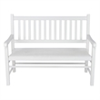 Shine Company Traditional Hardwood Patio Porch Garden Bench in White