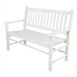 Shine Company Traditional Hardwood Patio Porch Garden Bench in White