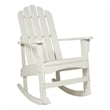 Shine Company Traditional Cedar Wood Adirondack Porch Rocker in White