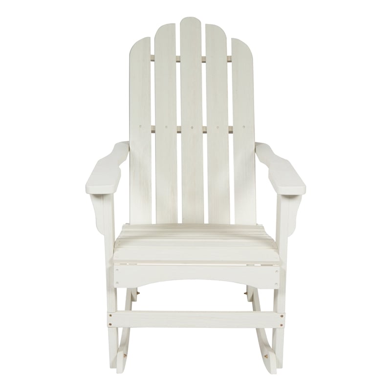 Shine Company Traditional Cedar Wood Adirondack Porch Rocker in White