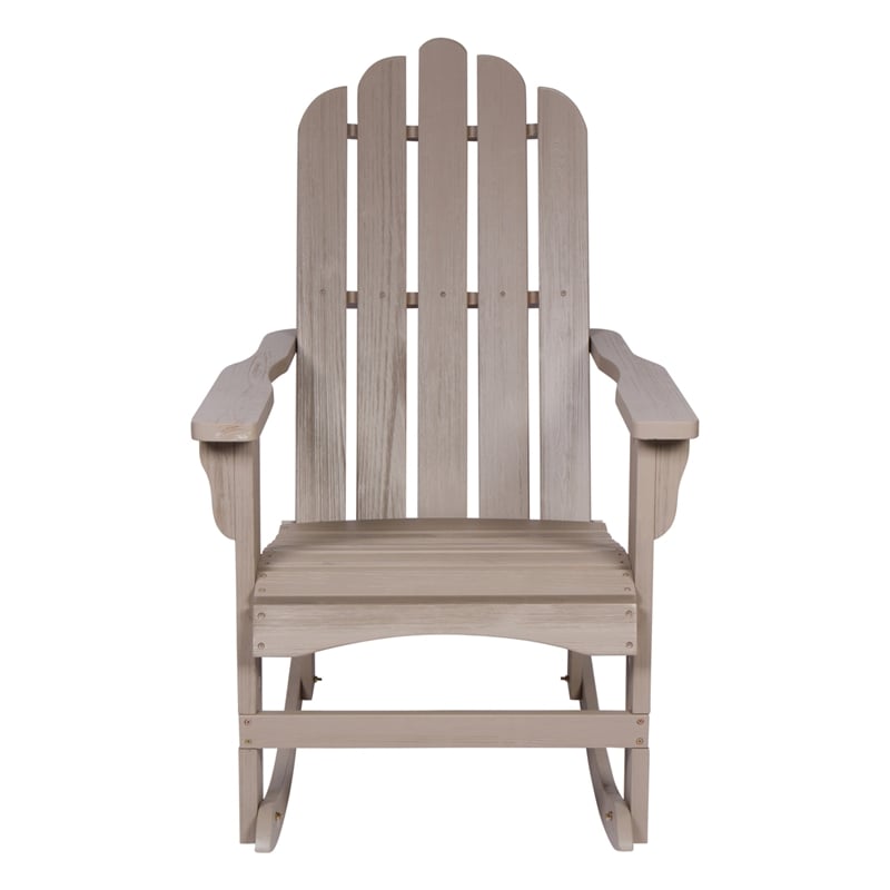 Shine Company Traditional Cedar Wood Adirondack Porch Rocker in Gray