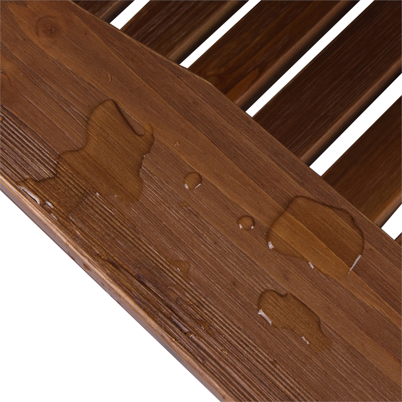 Shine Company Traditional Cedar Wood Adirondack Porch Rocker in Brown