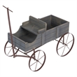 Shine Company Small Cedar Wood Decorative Buckboard Wagon Planter in Gray
