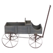 Shine Company Small Cedar Wood Decorative Buckboard Wagon Planter in Gray