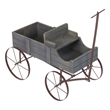 Shine Company Small Cedar Wood Decorative Buckboard Wagon Planter in Gray