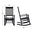 Montreal Outdoor Acacia Wood Rocking Chair with Slatted Back in Black