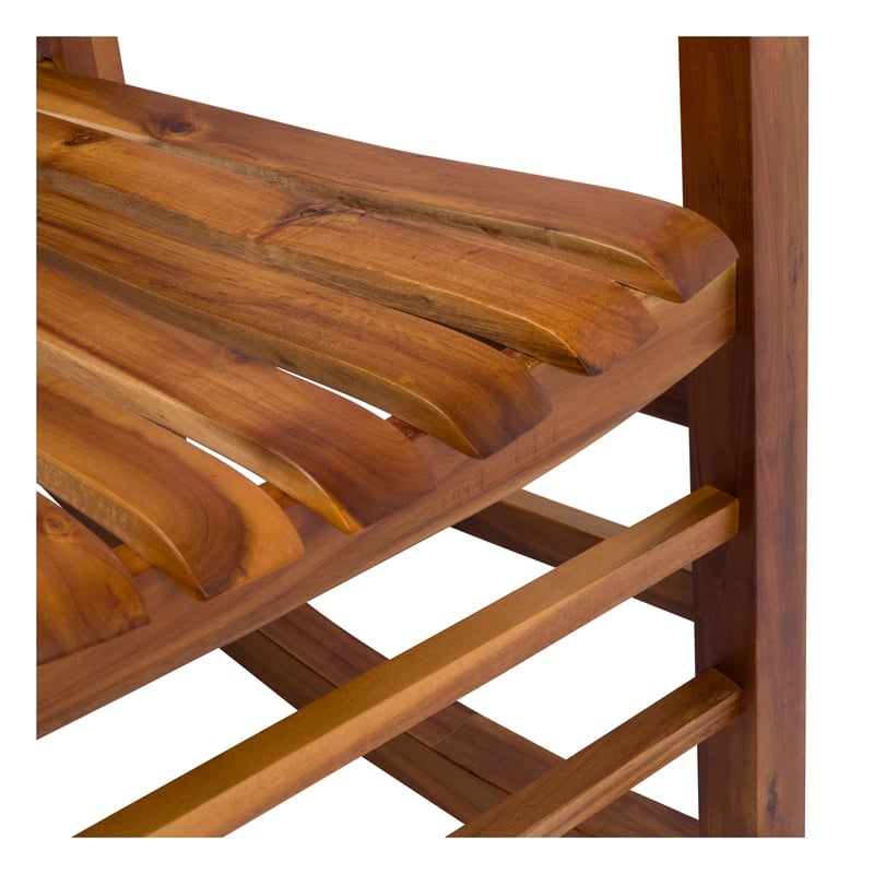 Montreal Outdoor Acacia Wood Rocking Chair with Slatted Back in Oak