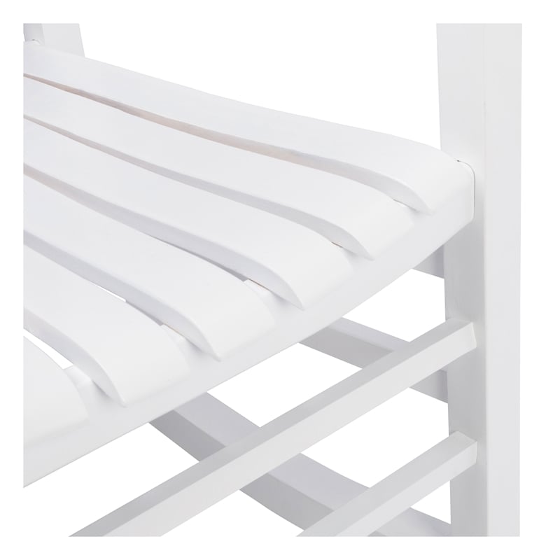 Montreal Outdoor Acacia Wood Rocking Chair with Slatted Back in White