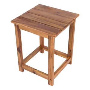Vermont Modern Acacia Wood Outdoor Patio Side Table in Oak