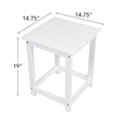 Vermont Modern Acacia Wood Outdoor Patio Side Table in White