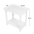 Carisle Outdoor 2-Tier Acacia Wood Accent Patio Side Table in White