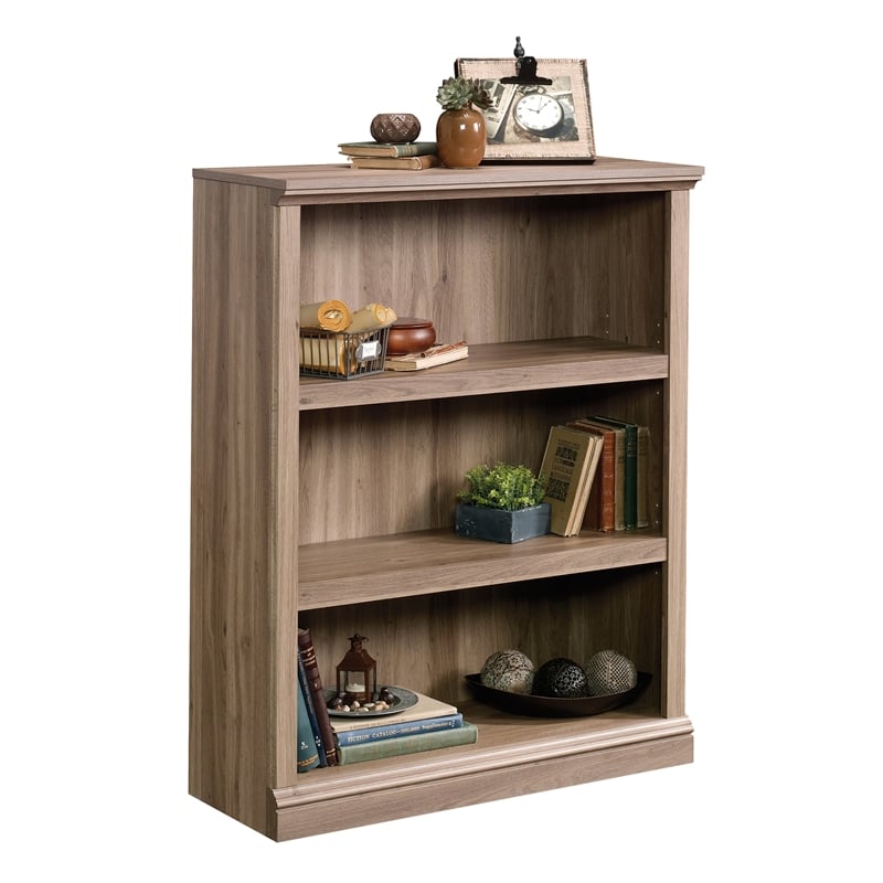 Sauder Select Engineered Wood 3 Shelf Bookcase in Salt Oak Finish