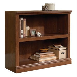 sauder select engineered wood 2-shelf bookcase in oiled oak