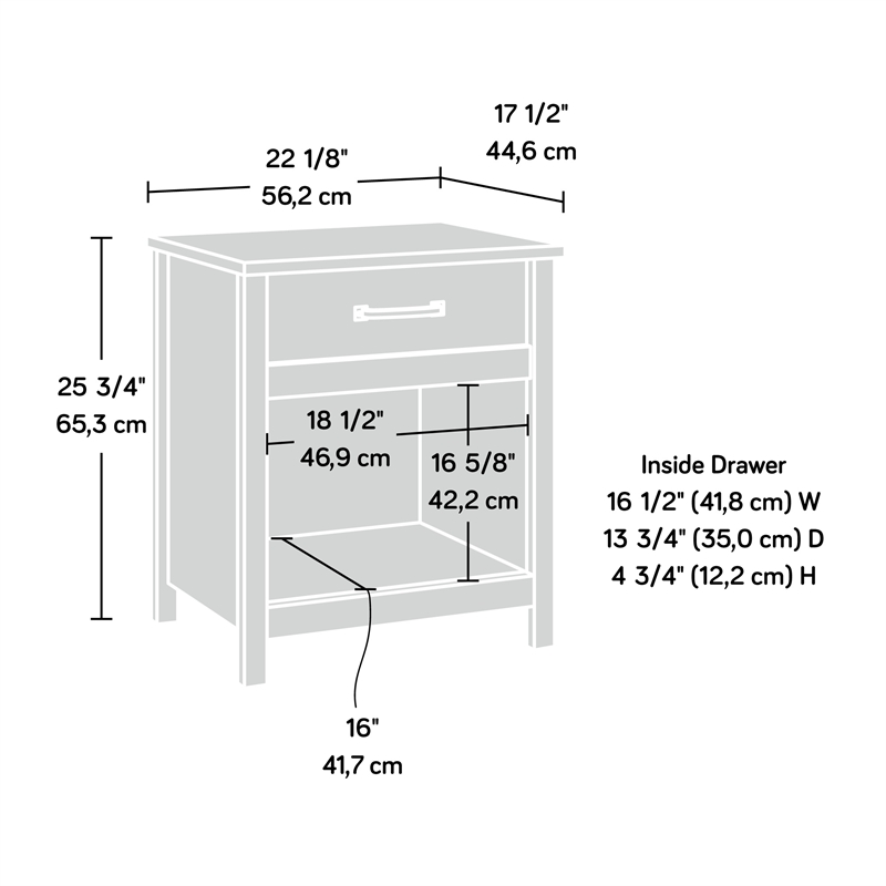 Sauder Cannery Bridge Engineered Wood Bedroom Nightstand in Lintel Oak