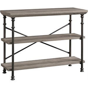 sauder canal street wood and metal anywhere console table
